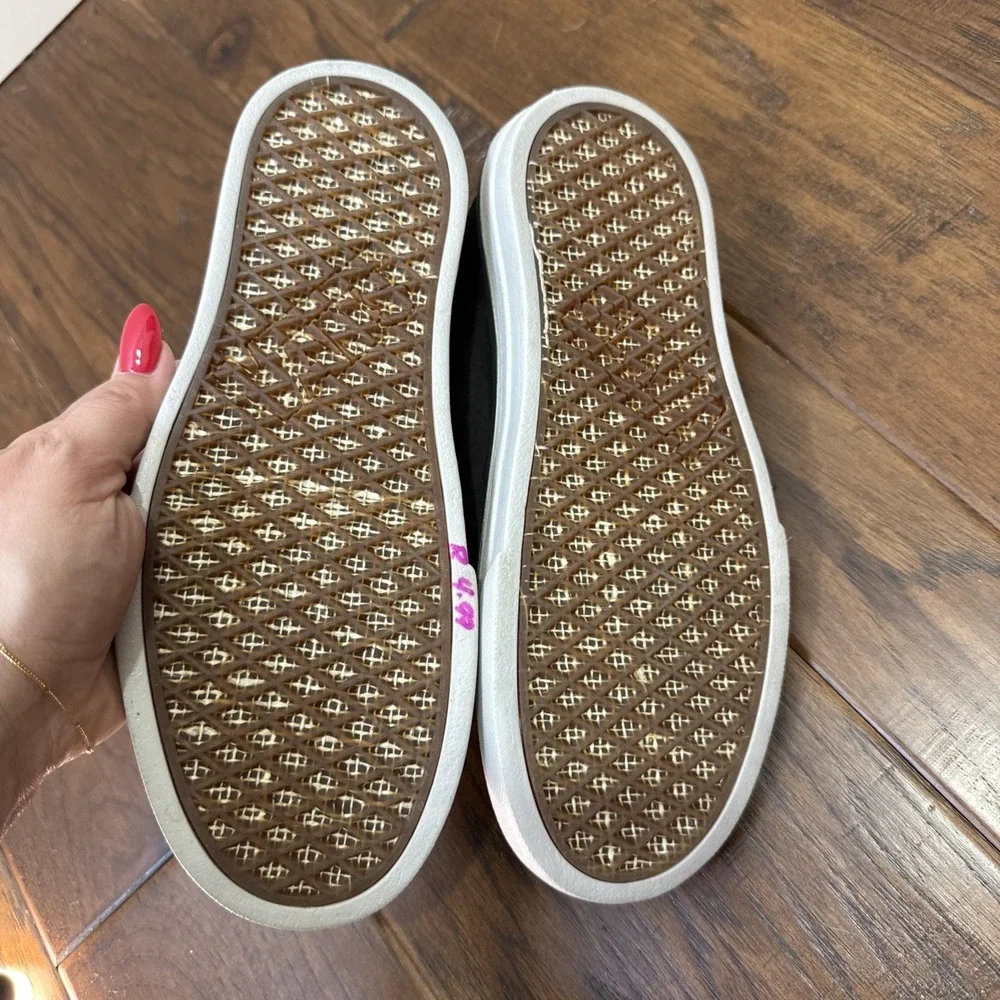 Vans Surf Siders Shoes Mens 6.5 Gray Sneakers Boat Lace Up Womens 8 Suede Casual